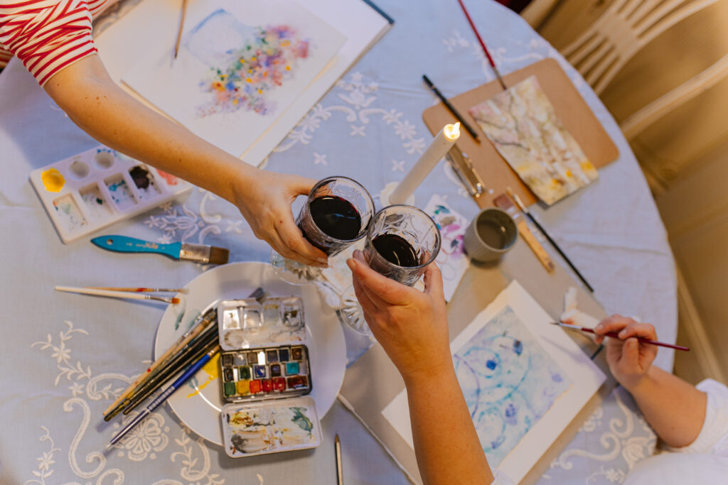 sip & Paint på Dahlbergs café